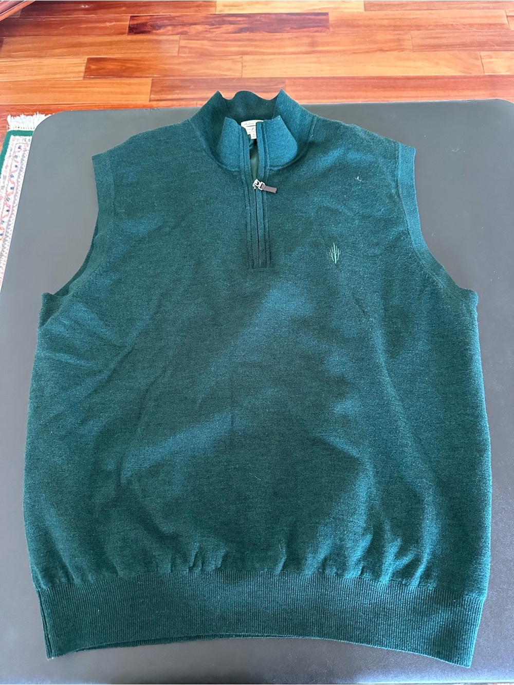 Fairway & Greene Men's Forest Green Half-Zip Sweater Vest Wool Estancia Golf